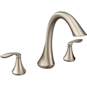 imageMOEN T943BN Eva Collection Two Handle Deck Mount Roman Tub Faucet Trim Kit Valve Required One Size Brushed NickelBrushed Nickel