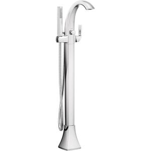 imageMoen 695 Voss OneHandle Freestanding Floor Mount Tub Filler with Handshower ChromeChrome