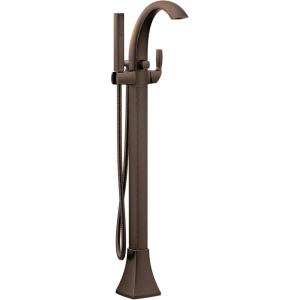 imageMoen 695 Voss OneHandle Freestanding Floor Mount Tub Filler with Handshower ChromeOil Rubbed Bronze