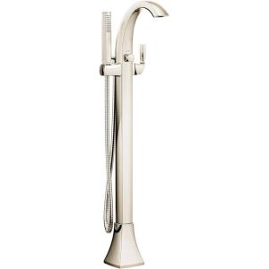 imageMoen 695 Voss OneHandle Freestanding Floor Mount Tub Filler with Handshower ChromePolished Nickel