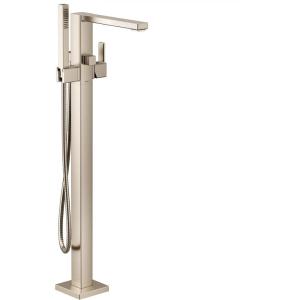 imageMoen S905 90 Degree OneHandle Freestanding Floor Mount Tub Filler with Handshower ChromeBrushed Nickel