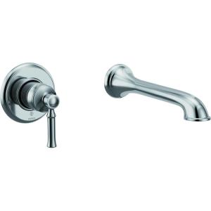 imageMoen WT681 Dartmoor Single Handle Wall Mount Filler High Flow Tub Faucet with 10quot Spout Reach Chrome