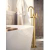 imageMoen 615BG CIA Collection One Handle Freestanding Floor Mount Tub Filler with Handshower Brushed GoldBrushed Gold