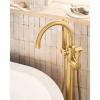 imageMoen 615BG CIA Collection One Handle Freestanding Floor Mount Tub Filler with Handshower Brushed GoldBrushed Gold