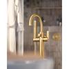imageMoen 615BG CIA Collection One Handle Freestanding Floor Mount Tub Filler with Handshower Brushed GoldMatte Black