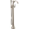 imageMoen Brushed Nickel Wynford OneHandle Freestanding Floor Mount Tub Filler with Handshower Includes Interchangeable Handle 655BNBrushed Nickel