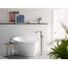imageMoen Brushed Nickel Wynford OneHandle Freestanding Floor Mount Tub Filler with Handshower Includes Interchangeable Handle 655BNChrome