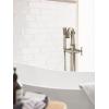 imageMoen Brushed Nickel Wynford OneHandle Freestanding Floor Mount Tub Filler with Handshower Includes Interchangeable Handle 655BNChrome