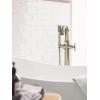 imageMoen Brushed Nickel Wynford OneHandle Freestanding Floor Mount Tub Filler with Handshower Includes Interchangeable Handle 655BNChrome