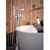 imageMoen S931 Flara OneHandle Freestanding Floor Mount Tub Filler with Handshower ChromePolished Nickel