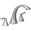 imageMoen T693BN Voss Collection Two Handle Deck Mount Roman Tub Faucet Trim Kit Valve Required 05 Inch NickelChrome