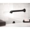 imageMoen WT901 Genta LX Single Handle Wall Mount Filler High Flow Tub Faucet with 10quot Spout Reach ChromeMatte Black