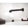 imageMoen WT901 Genta LX Single Handle Wall Mount Filler High Flow Tub Faucet with 10quot Spout Reach ChromeMatte Black
