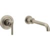 imageMoen WT961BL Gibson Single Handle Wall Mount Filler High Flow Tub Faucet with 10quot Spout Reach Matte Black