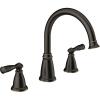 imageMoen 86924BRB Banbury High Arc Roman Tub Faucet 16 Gpm 3 Holes 10 in Center Distance 2 Lever Handle 534 in H Spout 12quot