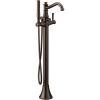 imageMoen 9025BN Belfield OneHandle Freestanding Floor Mount Tub Filler with Handshower Brushed NickelOil Rubbed Bronze
