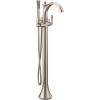 imageMoen Brushed Nickel Wynford OneHandle Freestanding Floor Mount Tub Filler with Handshower Includes Interchangeable Handle 655BNBrushed Nickel