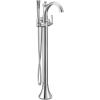 imageMoen Brushed Nickel Wynford OneHandle Freestanding Floor Mount Tub Filler with Handshower Includes Interchangeable Handle 655BNChrome