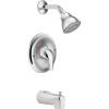 imageMoen Chateau Chrome Single Handle PosiTemp Tub and Shower Faucet Set with Showerhead Lever Handle and Tub Spout Valve Included L2353Chrome