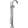 imageMoen Doux Matte Black OneHandle Freestanding Floor Mount Bathtub Filler with Handshower Free Standing Tub Faucet S3105BLChrome