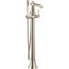 imageMoen S931 Flara OneHandle Freestanding Floor Mount Tub Filler with Handshower ChromePolished Nickel