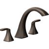 imageMoen T693BN Voss Collection Two Handle Deck Mount Roman Tub Faucet Trim Kit Valve Required 05 Inch NickelBronze