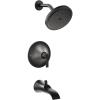 imageMoen TS2203BN Doux PosiTemp Pressure Balancing Tub and Shower Trim Kit Valve Required Brushed NickelMatte Black