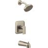 imageMoen UT2473EP Genta LX MCORE 2Series 1Handle Tub and Shower Trim Kit Valve Required ChromeBrushed Nickel