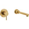 imageMoen WT391BG Align Single Handle Wall Mount Filler High Flow Tub Faucet with 10quot Spout Reach Brushed Gold