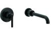 imageMoen WT961BL Gibson Single Handle Wall Mount Filler High Flow Tub Faucet with 10quot Spout Reach Matte Black
