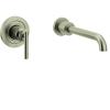 imageMoen WT961BN Gibson Single Handle Wall Mount Filler High Flow Tub Faucet with 10quot Spout Reach Brushed Nickel