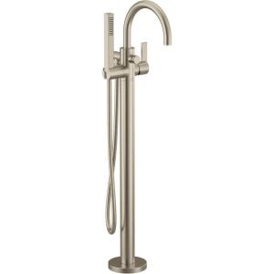 imageMoen 615BG CIA Collection One Handle Freestanding Floor Mount Tub Filler with Handshower Brushed GoldBrushed Nickel