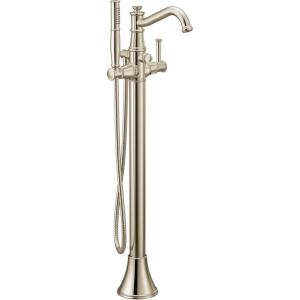 imageMoen 9025BN Belfield OneHandle Freestanding Floor Mount Tub Filler with Handshower Brushed NickelPolished Nickel