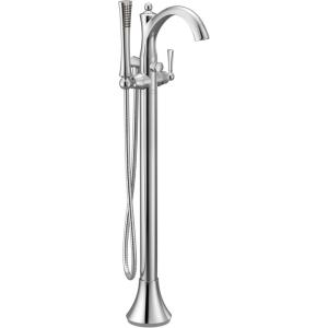 imageMoen Brushed Nickel Wynford OneHandle Freestanding Floor Mount Tub Filler with Handshower Includes Interchangeable Handle 655BNChrome
