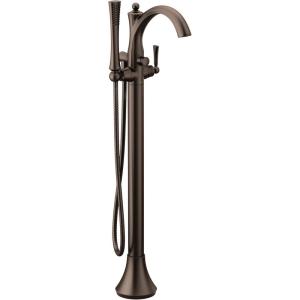 imageMoen Brushed Nickel Wynford OneHandle Freestanding Floor Mount Tub Filler with Handshower Includes Interchangeable Handle 655BNOil Rubbed Bronze