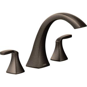 imageMoen T693BN Voss Collection Two Handle Deck Mount Roman Tub Faucet Trim Kit Valve Required 05 Inch NickelBronze