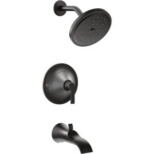 imageMoen TS2203BN Doux PosiTemp Pressure Balancing Tub and Shower Trim Kit Valve Required Brushed NickelMatte Black