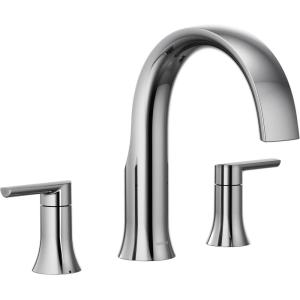 imageMoen TS983BL Doux TwoHandle Roman Tub Faucet Valve Required Matte BlackChrome