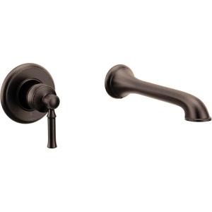 imageMoen WT681ORB Dartmoor Single Handle Wall Mount Filler High Flow Tub Faucet with 10quot Spout Reach Oil Rubbed BronzeOil Rubbed Bronze