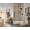 imageMoen Engage Matte Black 25 GPM Handheld Showerhead and Rain Shower 2in1 Combo Featuring Magnetic Docking System and Metal Hose 26009BL