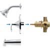 imageMoen Eva Brushed Nickel PosiTemp SingleHandle Tub and Shower Trim Kit with Shower Head Shower Arm Tub Spout and Lever Handle Valve Required T2133BNChrome