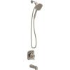 imageMoen Ronan Matte Black SingleHandle Modern Tub and Shower Faucet with Round Handheld Rain Shower Spray Head Featuring Magnetix Valve Included 82021BLBrushed Nickel