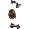 imageMoen Brantford Brushed Nickel PosiTemp Pressure Balancing EcoPerformance HighPressure Tub and Shower Trim Kit with Shower Head Arm Lever Handle Flange and Tub Spout Valve Required T2153EPBNOil Rubbed Bronze