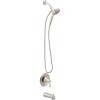 imageMoen Ronan Matte Black SingleHandle Modern Tub and Shower Faucet with Round Handheld Rain Shower Spray Head Featuring Magnetix Valve Included 82021BLBrushed Nickel