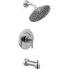 imageMoen T3003EP Gibson PosiTemp Pressure Balancing Modern Tub and Shower Trim with 8Inch Rainshower Valve Required 1 count ChromeChrome