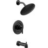 imageMoen T3003EP Gibson PosiTemp Pressure Balancing Modern Tub and Shower Trim with 8Inch Rainshower Valve Required 1 count ChromeMatte Black