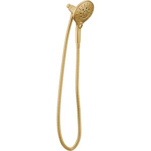 imageMoen Engage Magnetix Brushed Gold SixFunction 55Inch Wide Handheld Showerhead with Magnetic Docking System and Metal Hose 3662EPBG