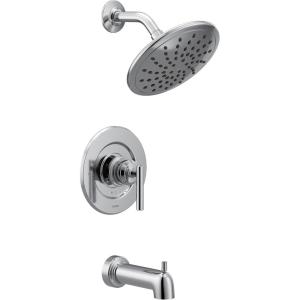 imageMoen T3003EP Gibson PosiTemp Pressure Balancing Modern Tub and Shower Trim with 8Inch Rainshower Valve Required 1 count ChromeChrome