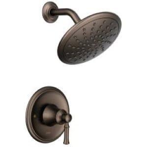imageMoen T2282EPBL Dartmoor Shower Only System with Rainshower Showerhead Without Valve Matte BlackOil Rubbed Bronze