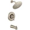 imageMoen Eva Brushed Nickel Tub and Shower Faucet Trim with EcoPerformance Rainshower Valve Required T2233EPBNBrushed Nickel